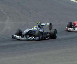 yapboz Nico Rosberg - Mercedes GP - Silverstone 2010